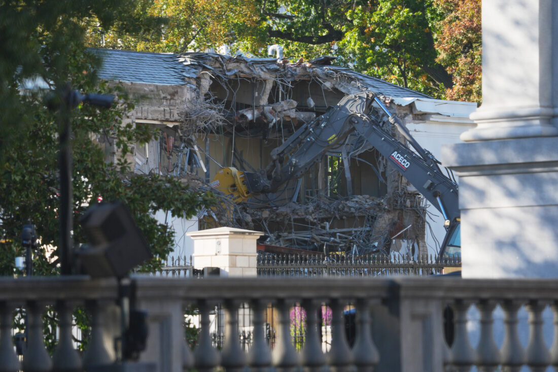 The White House starts demolishing part of the East Wing to build Trump ...